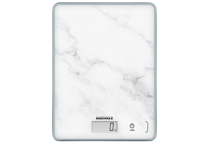 SOEHNLE Küchenwaage Page Compact 300 digital 5kg Tragkraft marble weiß