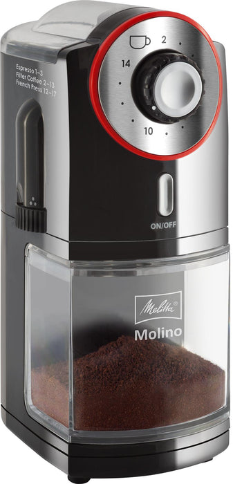 MELITTA Kaffeemühle Stahl Scheibenmahlwerk 100Watt schwarz