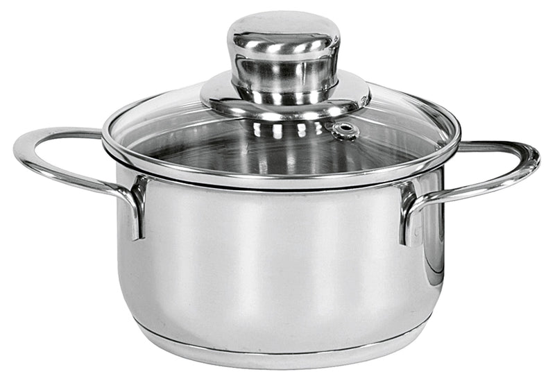 KARL KRÜGER Bratentopf Saturn mit Glasdeckel 0,5 l Ø12cm Edelstahl
