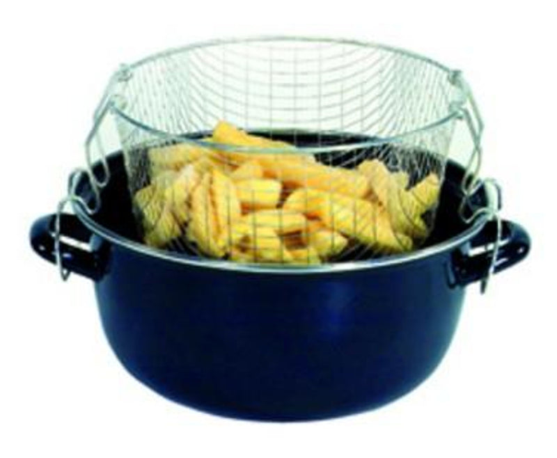 KARL KRÜGER Topf emailliert für Pommes Frites schwarz