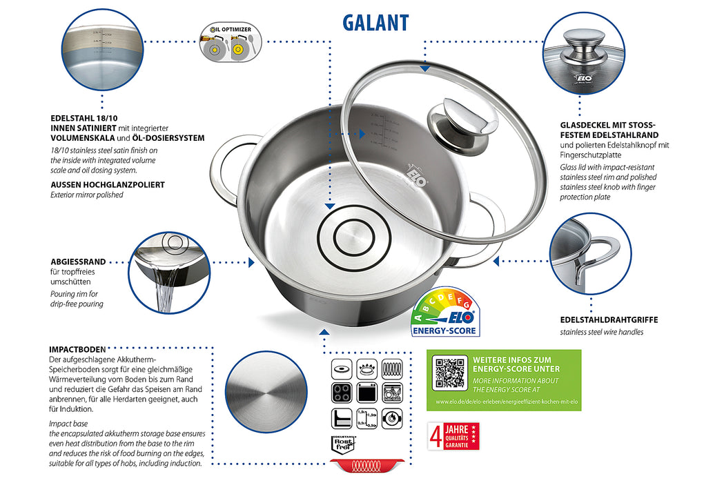 ELO Topfset Galant 5teilig Edelstahl
