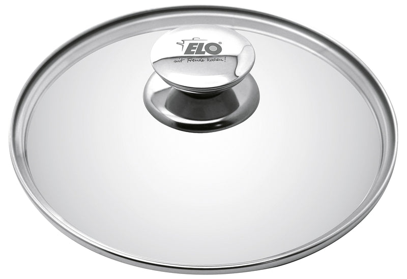 ELO Glasdeckel Galant Ø16cm mit Edelstahlrand und Edelstahlknauf
