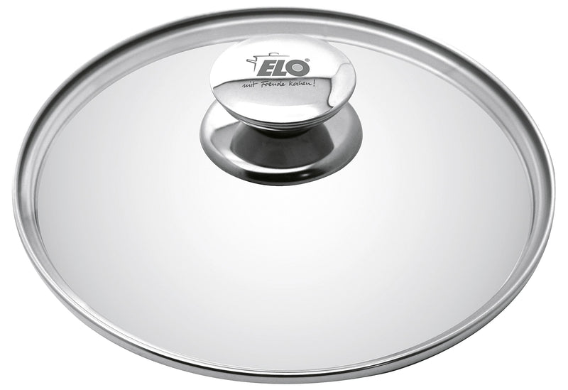 ELO Glasdeckel Galant Ø28cm mit Edelstahlrand und Edelstahlknauf
