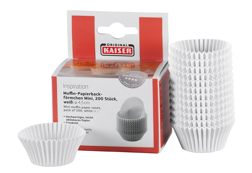 KAISER Papierbackförmchen Mini Muffin Ø4,5cm weiß 200er Pack