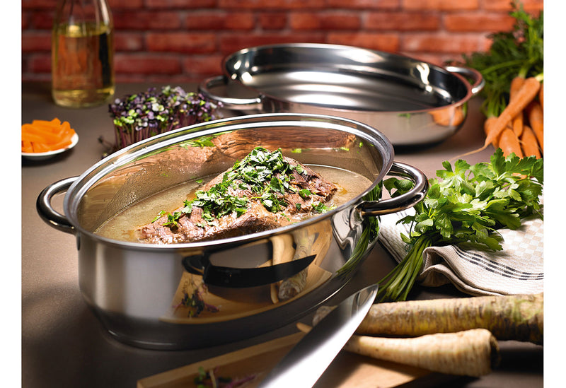 SCHULTE-UFER Multibräter oval 9 l Ø38cm Edelstahl