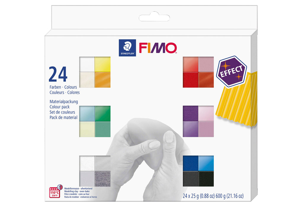 STAEDTLER Modelliermasse Fimo 24er sortierte Effektfarben