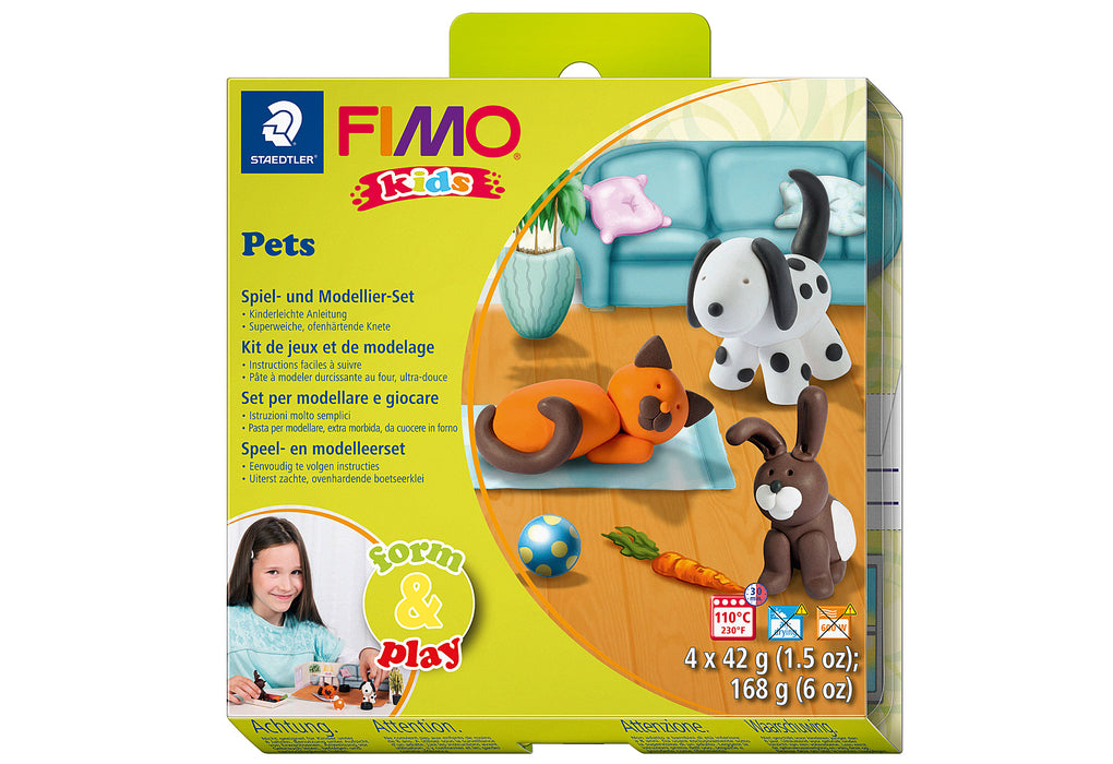 STAEDTLER Modelliermasse Fimo Kids Form&Play Pets 5tlg.