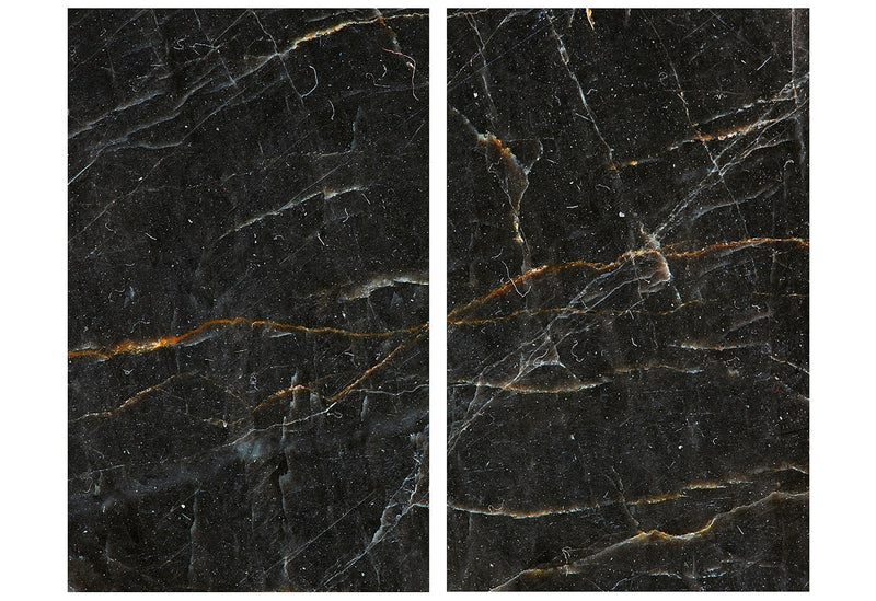 ALLSTAR Glasabdeckplatte Marmor schwarz 2er