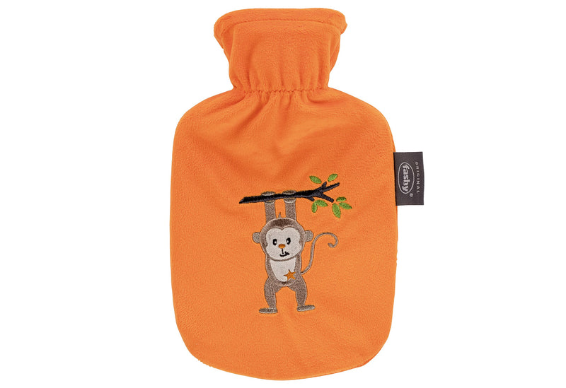 FASHY Wärmflasche Affe Aiko Flauschbezug Stickerei 0,8l