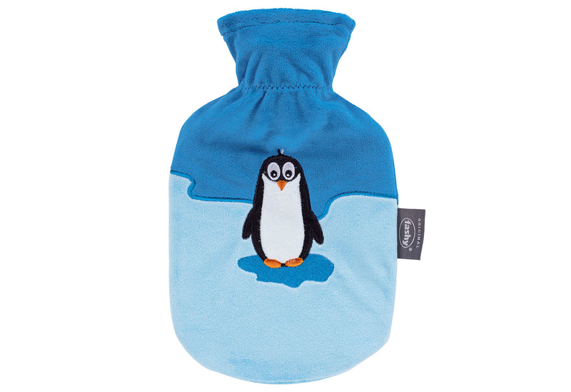 FASHY Wärmflasche Pinguin Pino Flauschbezug Stickerei 0,8l