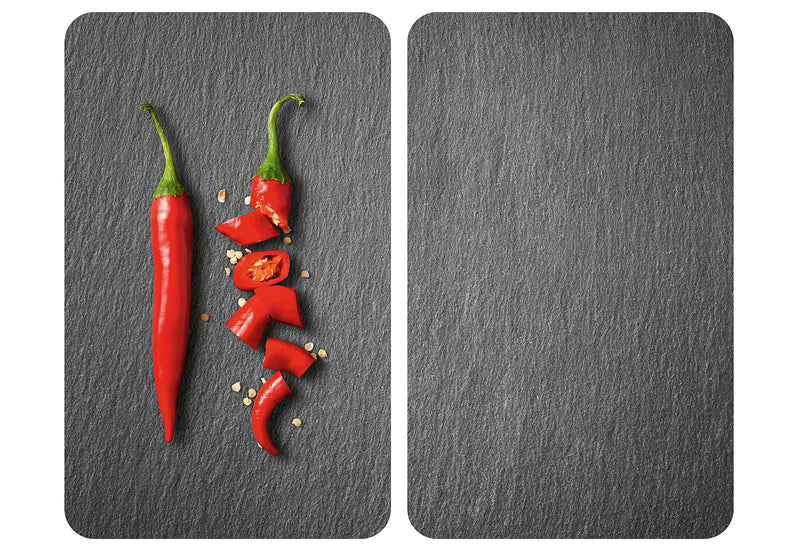 WENKO Herdabdeckplatte Glas 52x30cm 2er Set