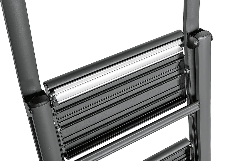 WENKO Alu-Klapptrittleiter Compact 2-stufig 45,5x91,5x6cm schwarz