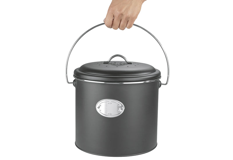 WENKO Komposteimer mit Aktivkohlefilter Nero 6l schwarz