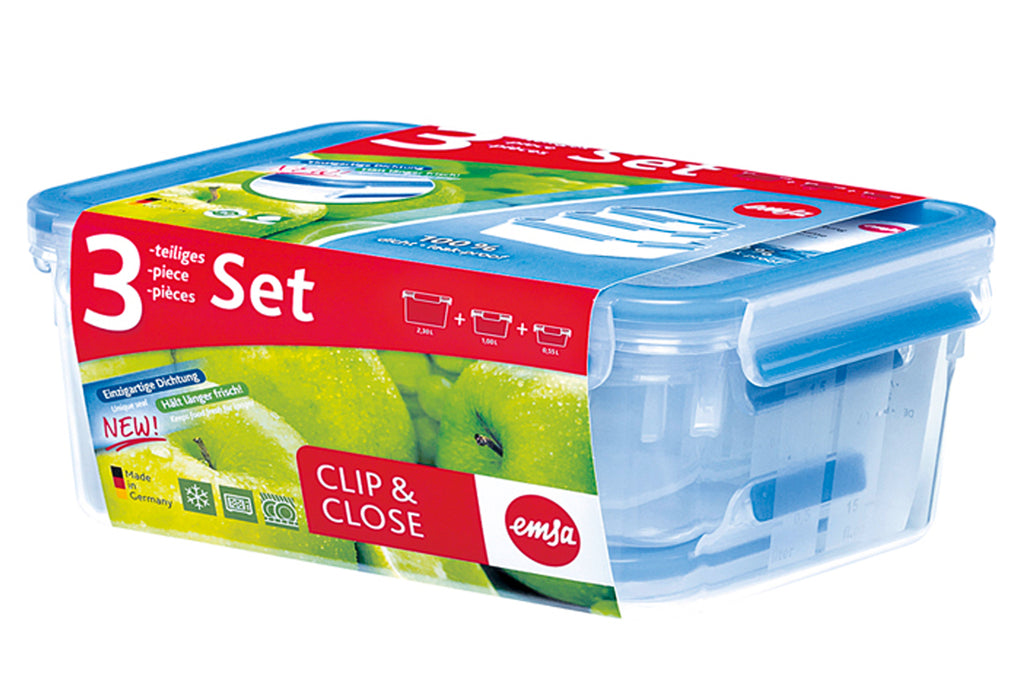 EMSA Clip & Close 3er Set blau