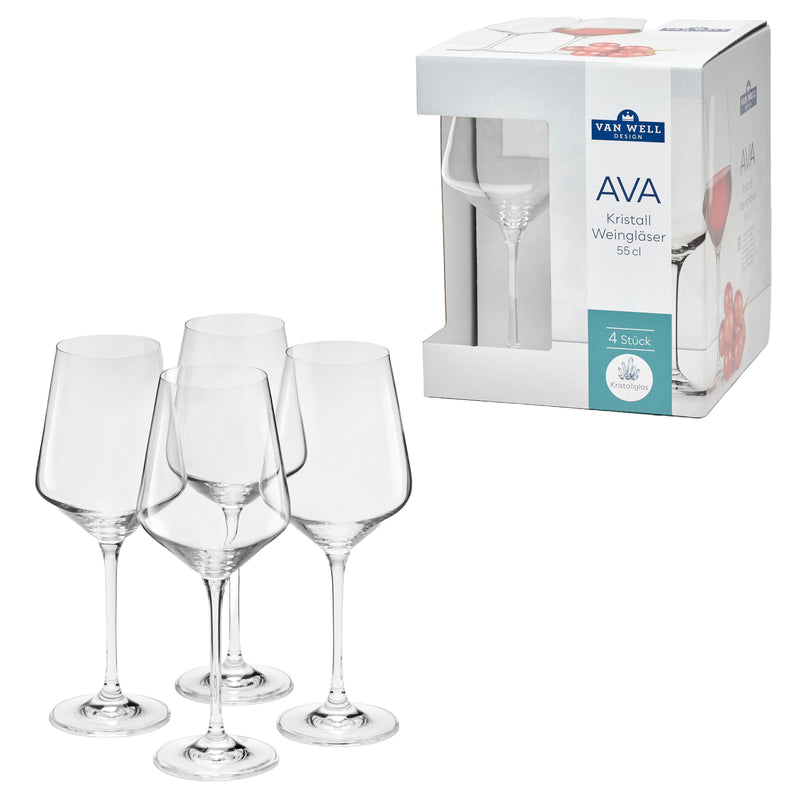 VAN WELL Weinglas Ava Kristall 550ml 4er Karton