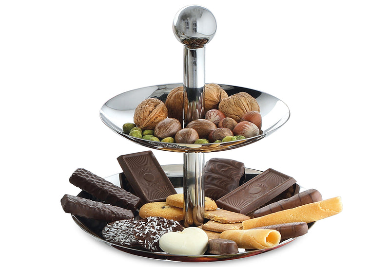 WEIS Etagere 2 stufig  H 23cm Edelstahl