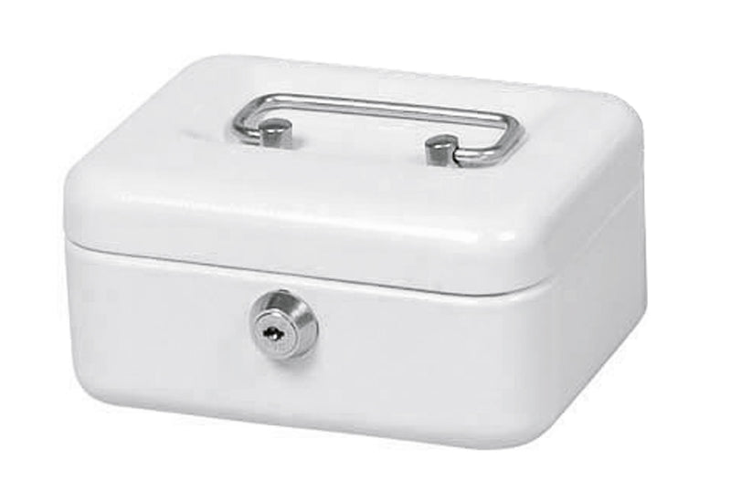 HMF Geldkassette mit Zylinderschloss 15,2x11,5x8cm farbig sortiert (blau,weiß,schwarz,rot)