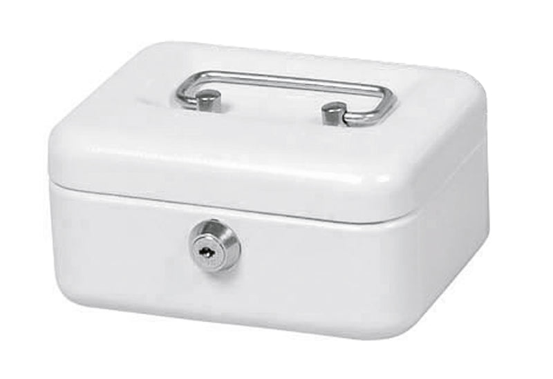 HMF Geldkassette mit Zylinderschloss 15,2x11,5x8cm farbig sortiert (blau,weiß,schwarz,rot)