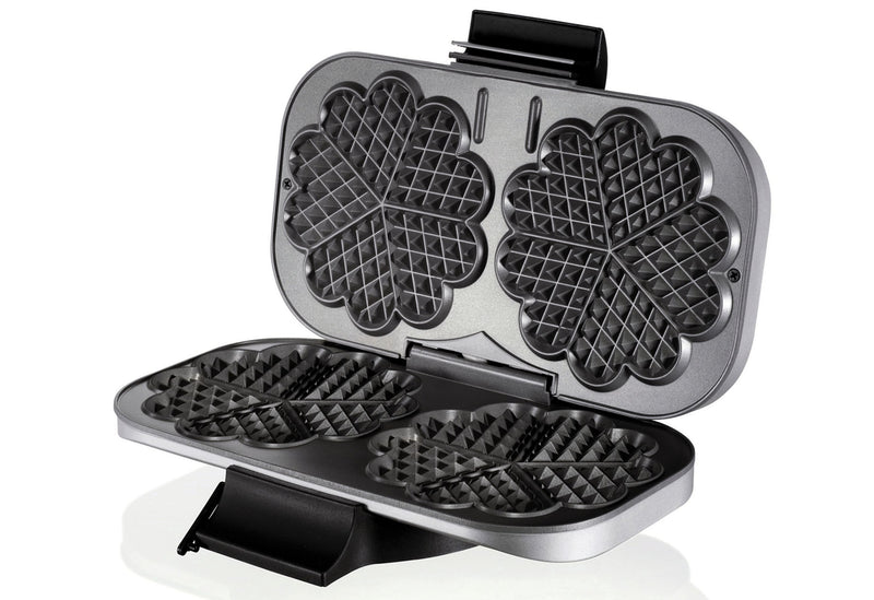 UNOLD Waffelautomat 48241 für 2 Waffeln in Herzform, 1200 W silber