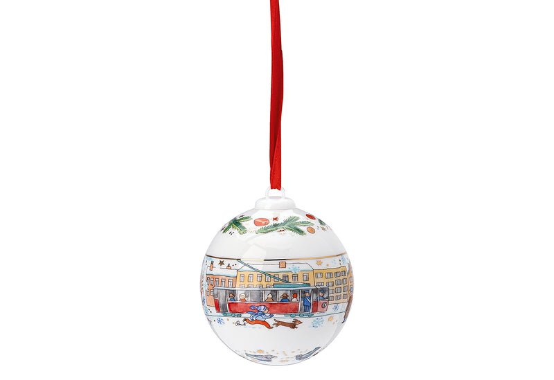 HUTSCHENREUTHER Weihnachtskugel 2023 Porzellan