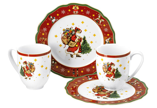 HUTSCHENREUTHER Kaffee-Set 4tlg. Wintertime rot