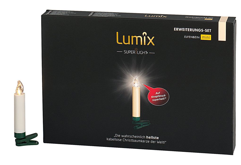 KRINNER Christbaumkerze kabellos Lumix Superlight mini 6er Erweiterung elfenbein