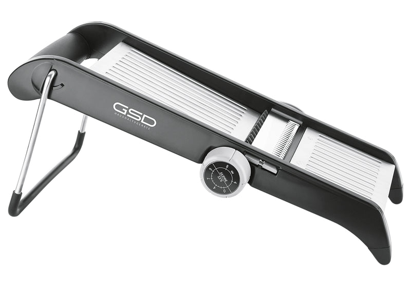 GSD Profi Mandoline aus Edelstahl mit schwarzem Rahmen