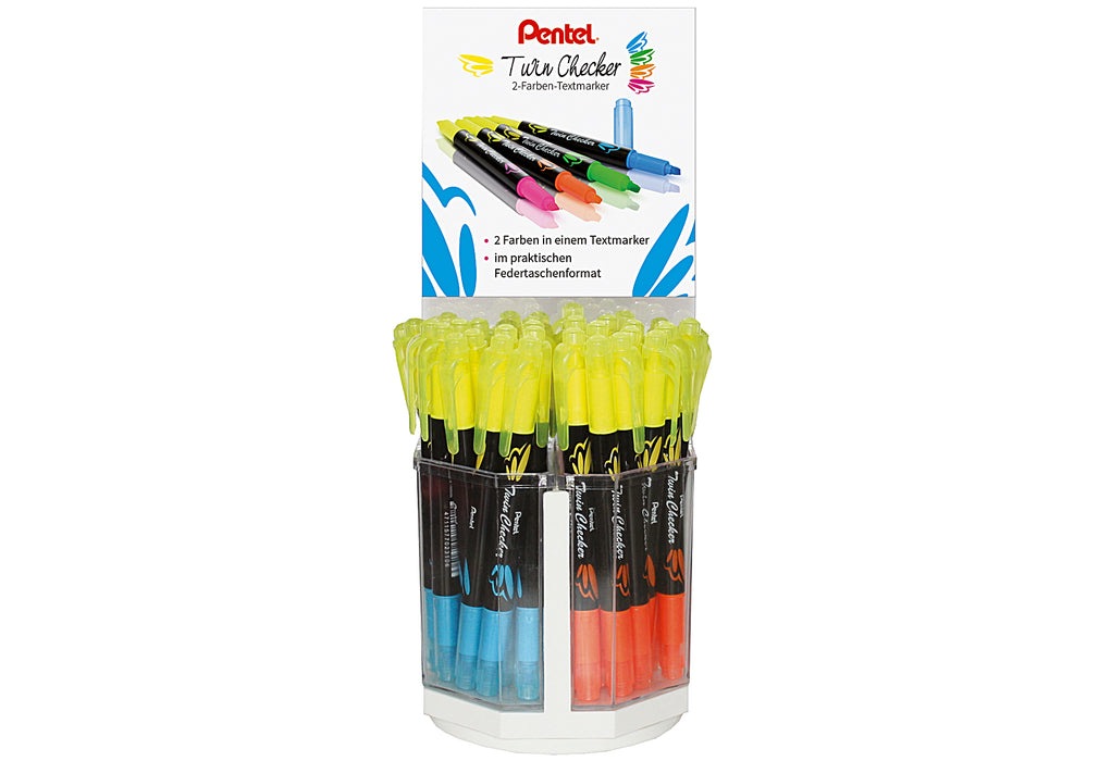 PENTEL Textmarker Twin Checker 30er Display sortiert