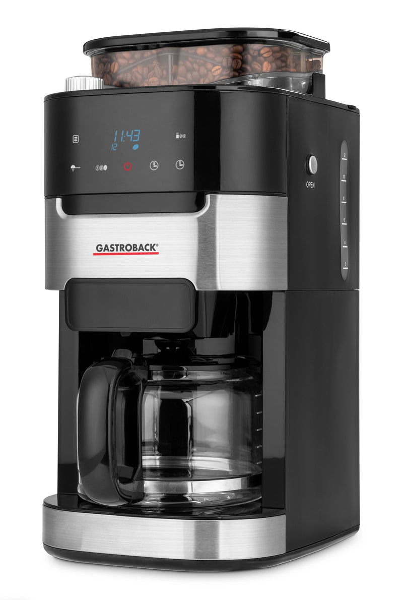 GASTROBACK 42711 Kaffeeautomat Grind&Brew Pro 12 Tassen 900Watt Edelstahl/schwarz