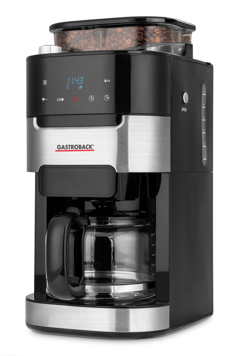 GASTROBACK 42711 Kaffeeautomat Grind&Brew Pro 12 Tassen 900Watt Edelstahl/schwarz