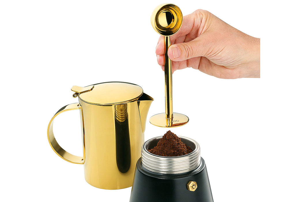 CILIO Espressodrücker mit Kaffeelot gold