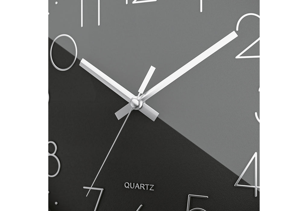 MEBUS Quarzwanduhr Ø30cm silber schwarz