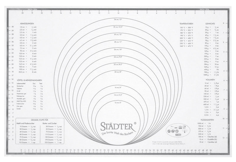 STÄDTER Silikon-Unterlage Maxi 60x40cm weiß
