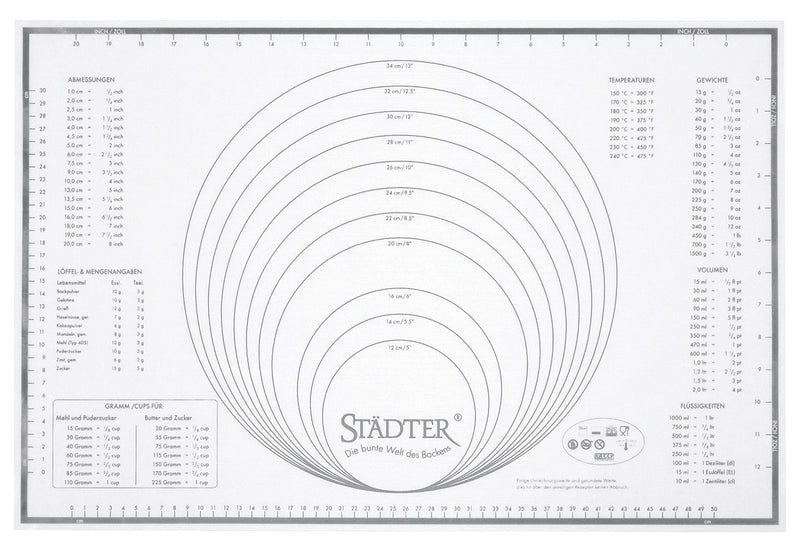 STÄDTER Silikon-Unterlage Maxi 60x40cm weiß