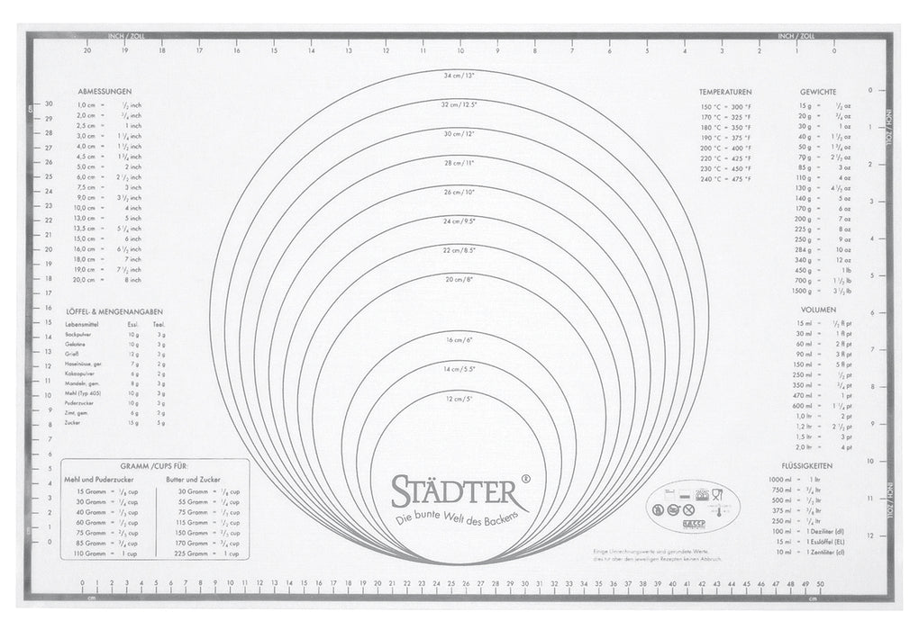 STÄDTER Silikon-Unterlage Maxi 60x40cm weiß