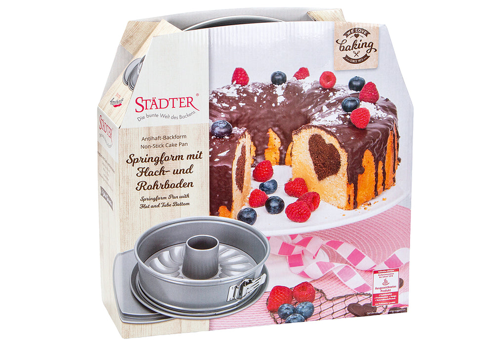 STÄDTER Springform we love baking Ø26cm H7cm mit Flach-u. Rohrbod PFAS frei