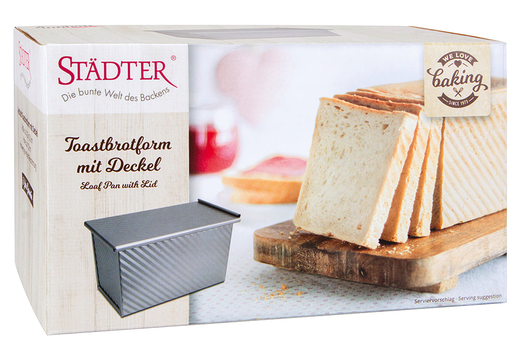 STÄDTER Toastbrotform we love baking 21,5x12cm H11cm mit Deckel  PFAS frei