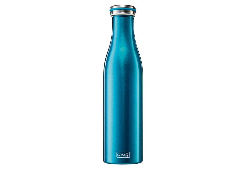 LURCH Thermo-Isolierflasche Edelstahl 0,75l wasserblau