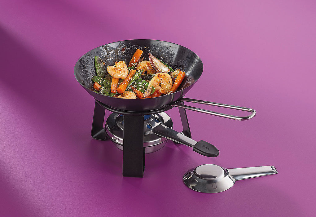 KELA Mini Wok Joy Ø18cm H:15cm mit Rechaud schwarz u. Pastenbrenner