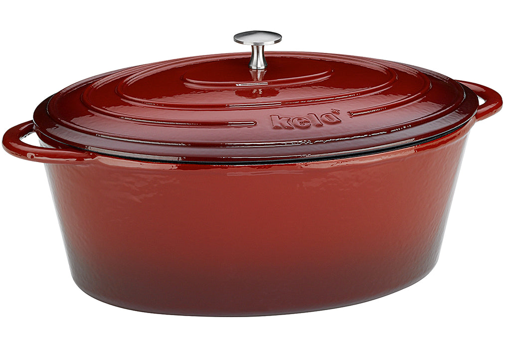 KELA Bräter Calido oval 6l rot/beige