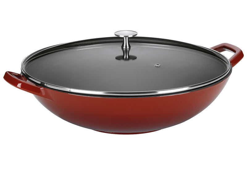 KELA Wok Calido 4l Ø36cm H17cm Gusseisen rot