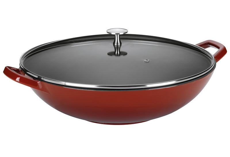 KELA Wok Calido 4l Ø36cm H17cm Gusseisen rot