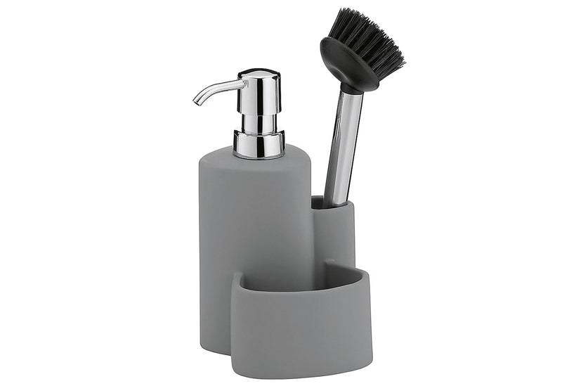 KELA Spülstation Purana hellgrau 350ml 11x10cm H:22cm Keramik mit Softtouch