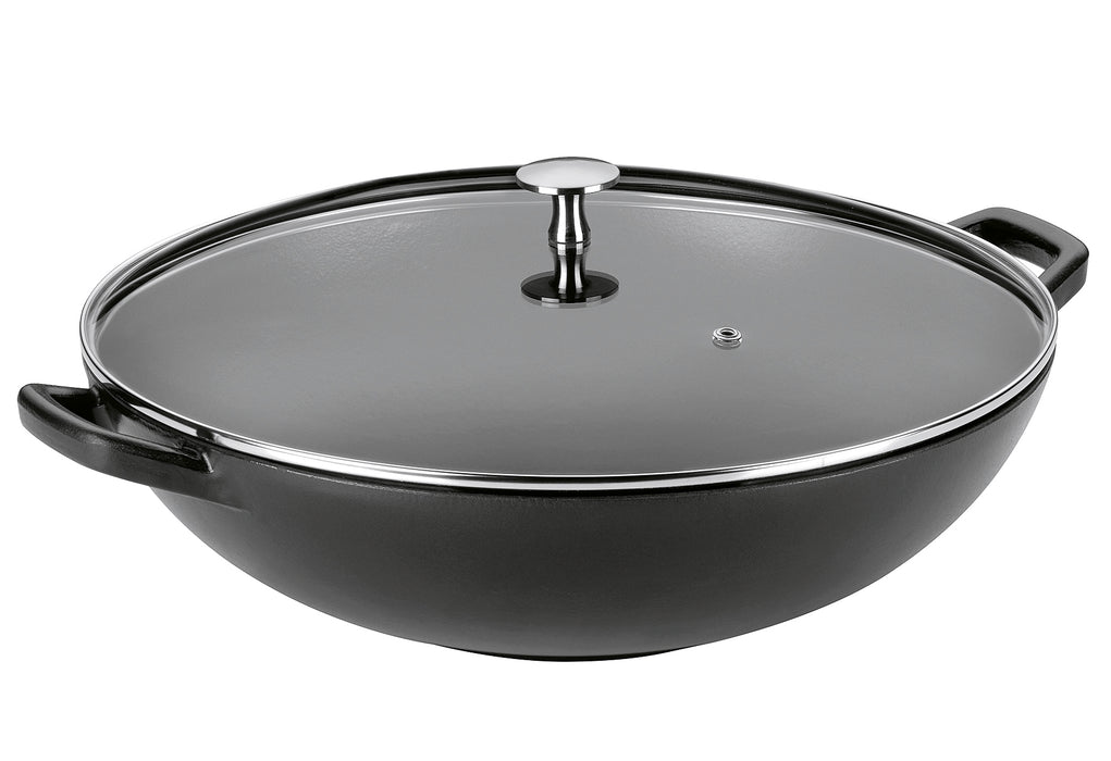 KELA Wok Calido Gusseisen schwarz 4,0l H17cm  Ø36cm schwarz