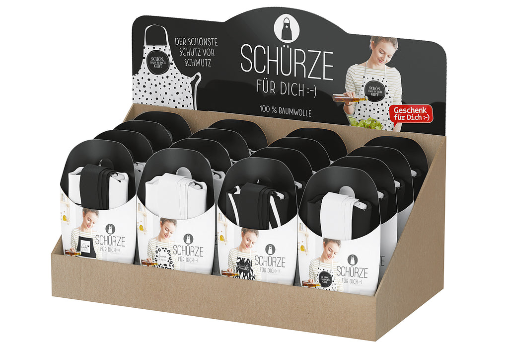 LA VIDA Display Küchenschürze Salt&Pepper 16Stück