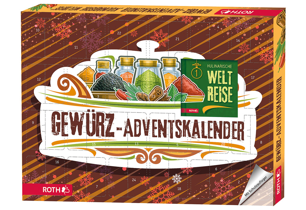 ROTH Adventskalender Gewürz 24 Gewürze m Rezepten 45x34x4cm