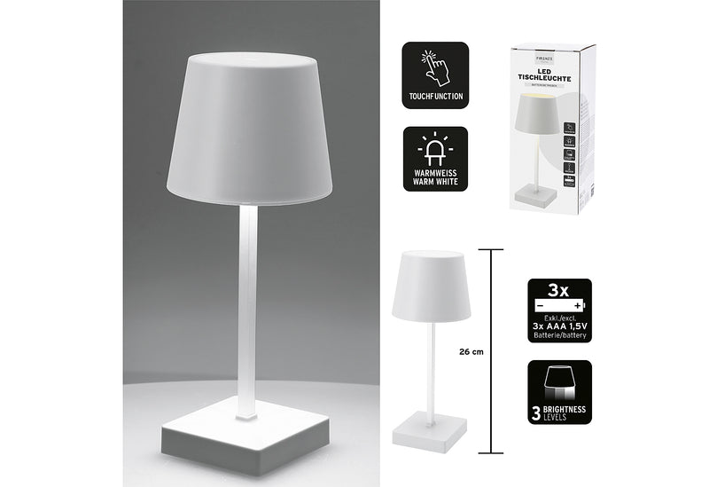 Tischleuchte LED  batteriebetrieben weiß 26cm