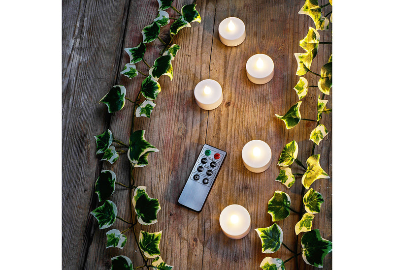 HI LED Teelicht Ø38xH4mm inklusive Fernbedienung 10er Set