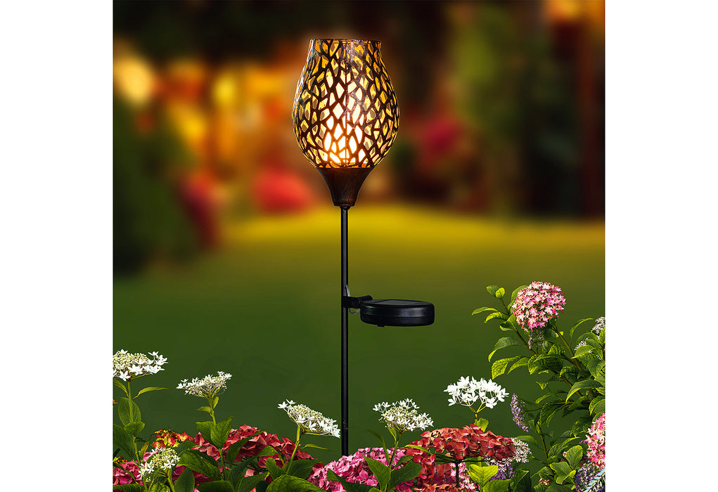 HI LED Solar Gartenstecker aus Metall 12,5x86cm