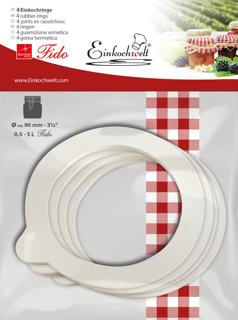 DOSEN-ZENTRALE Einkochringe Fido Einkochwelt 90x68x2,5mm 4er Beutel